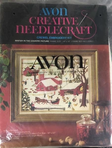 Avon Creative Needlecraft Crewel Embroidery Kit Winter In the Country Holiday - Picture 1 of 5