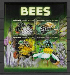 Lot 2086 Insekten Bienen Block Malediven 2017 Gestempelt - Bild 1 von 1