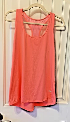 Camiseta sin mangas Marika elástica espalda deportiva malla naranja entrenamiento ropa deportiva talla L grande Foto 1 de 2