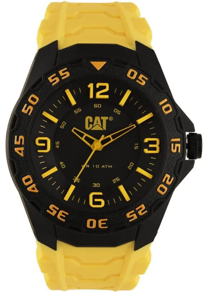 Reloj CAT Caterpillar Motion para hombre 3 manecillas negro correa amarilla LB11127137 Foto 1 de 1