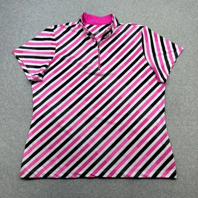 Top Cola Etiqueta Blanca XXL Rosa Negro Rayas Rendimiento Golf Activo Elastizado Deporte Foto 1 de 4