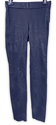 Calça Leggings J.Crew Collection Couro Elástico Azul Tamanho 2 - Imagem 1 de 4