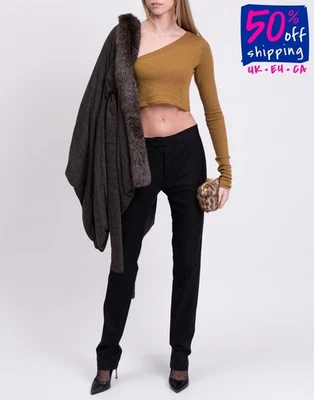 RRP €550 RICK OWENS Ziggy Top IT40 US4 UK8 S Angora & Wool Blend One Shoulder - Imagem 1 de 4