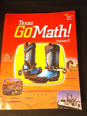 HOUGHTON MIFFLIN HARCOURT GO MATH! TEXAS  STUDENT EDITION Grade 2 Good Condition - Image 1 of 4
