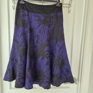 Monsoon size 8 beaded pure silk midi skirt net underskirt - Picture 1 of 4