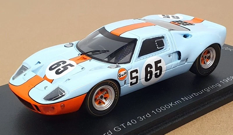 Ford GT40 #65 Spark escala 1/43 SG817 3ª 1000 km Nurburgring 1968 Lt azul/naranja Foto 1 de 4