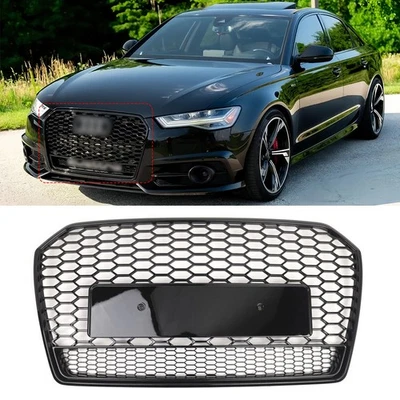 For Audi A6 C7 S6 RS6 Style 2016 2017 2018 Front Bumper Honeycomb Grille Grill - Imagem 1 de 4