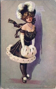 GEO firmado por el artista 1907. Postal MATHER Pretty Lady "The Burlesque Favorite" - Imagen 1 de 2