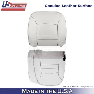 Fundas de asiento del lado del conductor de cuero genuino blancas para Ford Crown Victoria 1998-2002 Foto 1 de 4