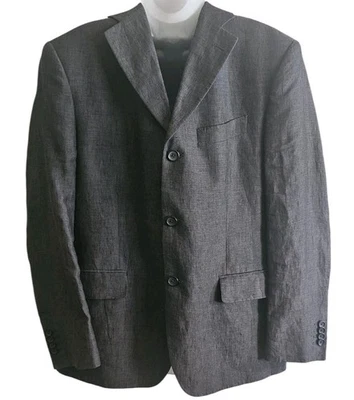 Banana Republic Blazer Men's 38S Charcoal Gray Linen Slim Fit Sport Coat Jacket - Image 1 of 4