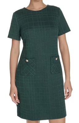 NWT Tommy Hilfiger Women's Short Sleeve Knit Shift Dress, 4, Green, $119 - Image 1 of 4