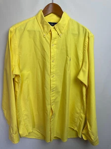 Camicia uomo Ralph Lauren vestibilità classica con bottoni taglia L gialla manica lunga pony - Foto 1 di 5