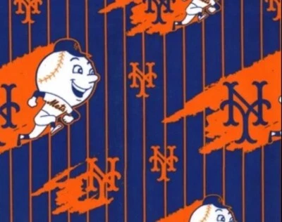 New York Mets & Mr Met BABY BIB ALGODÃO Estampa Azul Laranja DIVERTIDO FÃ IDEIA DE PRESENTE DE BEBÊ - Imagem 1 de 4