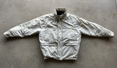 Chaqueta de bombardero vintage Knights Bridge para hombre marfil forrada con capucha oculta L Foto 1 de 4