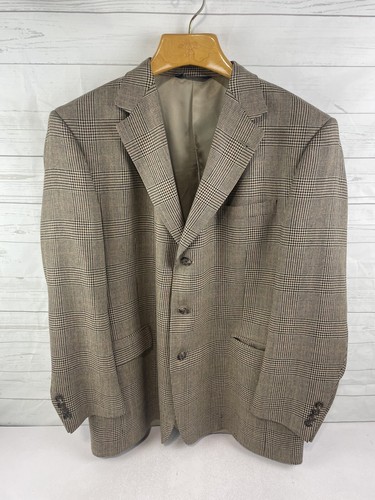 BURBERRY Cappotto Uomo Sportivo Giacca Blazer Beige CHECK Finestra 44R 3 Bottoni