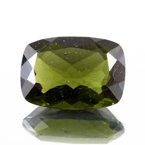 10.45ct MOLDAVITE tektite faceted loose gem RECTANGLE 18x13x8MM #CM1209 - Picture 1 of 6