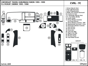 Carbon Fiber Dash Trim Kit for CHEVROLET TAHOE SUBURBAN YUKON 1995-1999 2 door - Picture 1 of 2
