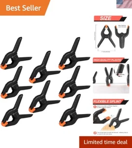 12 Pack Plastic Spring Clamps, 3.5inch Small Heavy Duty Clips for Crafts, Bac... - Picture 1 of 8