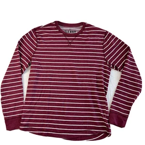 Old Navy Mens T Shirt Mens Size L Plum Red White Stripe - Picture 1 of 7