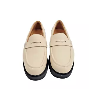 Abeo Boulevard Penny Loafer Beige Size 6.5 Neutral Lug Sole Slip On - Picture 1 of 10