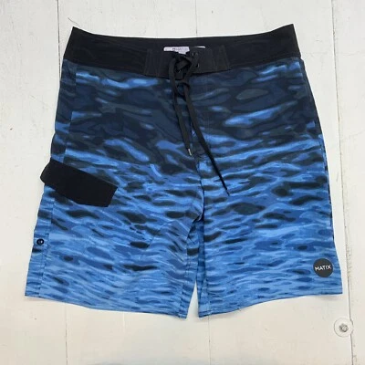 Matix Mens Blue black water theme swim trunks size 36 - Image 1 of 4