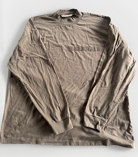 Felpa Fear of God Essentials uomo taglia XXL marrone girocollo manica lunga FOG