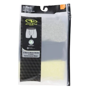 Athletic Works Men's Sustainable Mesh Boxer Brief, 3 Pack, Black/grey/yellow, XL - Picture 1 of 2