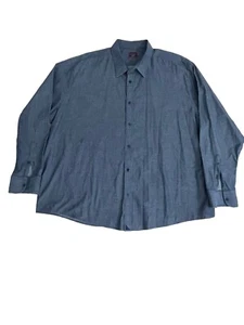 UNTUCKit Men's Blue Denim Look Long Sleeve Button Up Shirt 3XLC Cotton Barbera - Picture 1 of 13