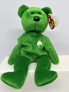 Ty Beanie Babies Original Erin Green Ireland Shamrock Bear Plush, 1997 Tag error - Picture 1 of 8