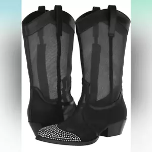 NUOVI - Stivaletti Karl Lagerfeld Paris donna Lakota-Western Boo - taglia 6,5 - Foto 1 di 12
