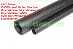 3K Carbon Fiber Tubes OD 32mm ID 29mm 30mm Roll Wrapped X 500MM - Picture 1 of 4