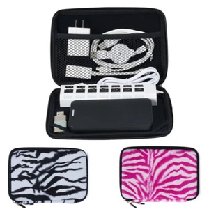 Faux Fur Electronic Accessories Storage Bag Case Pouch For USB Hard Drive Cables - Picture 1 of 16