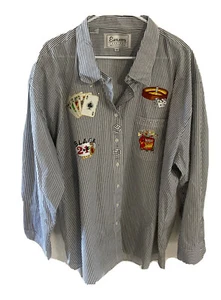 Embassy Fashions Shirt Langarm Gr. 3X Las Vegas �� verzierte Nietenkarte - Bild 1 von 8