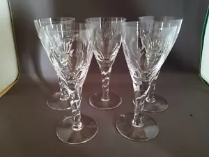 5 Vintage Stuart Crystal Sherry Glasses STU1-1 Pattern 5 3/8" Tall Rare - Picture 1 of 7