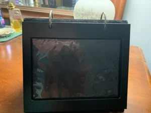 5X7 24 PHOTO DISPLAY FLIP ALBUM BLACK VELVET STAND VERY GOOD CONDITION - Picture 1 of 4
