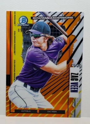2021 Bowman Chrome Zac Veen SSP /25 CASE HIT ORANGE ASCENSIONS REFRACTOR BECK 🌠 - Image 1 of 4