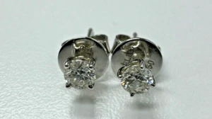 Ohrringe 0,37 kt natürlicher Diamant | 18 Karat Weißgold | 1,4 Gramm - Bild 1 von 6