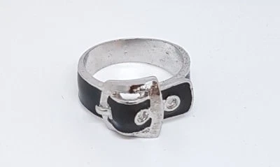 Anello in argento 800 e smalto nero - Immagine 1 di 2