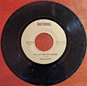 Ultra Rare Dano Duval National Promotions 6090 45rpm Id Rather Be Alone Someday - Picture 1 of 2
