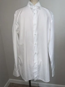 BRIONI Solid White Dress SHIRT 100% Cotton Long Sleeve Size 43/17 - Picture 1 of 11