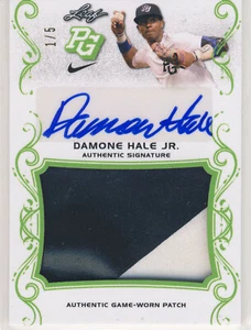 DAMONE HALE JR 2018 Leaf Perfect Game Green PATCH AUTO /5 CAL ST FULLERTON - Picture 1 of 2