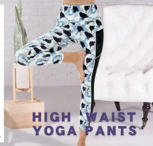 YGOODM Women Tie-Dye Tummy Control Leggings High Waist Yoga Pant-Blueblack - Picture 1 of 3