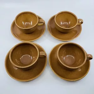 Russel Wright Irochese Casual Maturo Albicocca Tazza Caffè e Piattino Lotto di 4 Set - Foto 1 di 10
