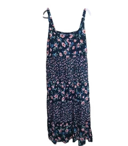 Maxi Vestido Torrid Talla 4 Negro Naranja Floral En Niveles Bolsillos - Imagen 1 de 11