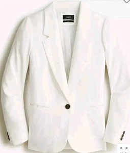 J.Crew Parke Blazer Stretch Linen Blend White Size 24 BF427 (V4 - Picture 1 of 11