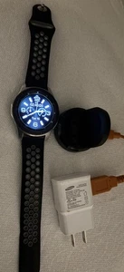Samsung Galaxy Watch 1A90 Model SM-R800 46mm 2”, Silver Case 4 GB Works Good - Picture 1 of 20