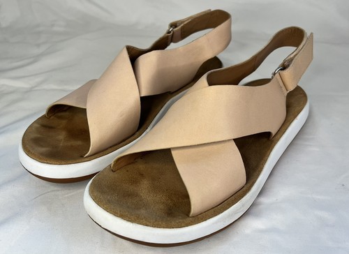 Sandali Clarks Jemsa donna beige in pelle con cinturino incrociato 7 M