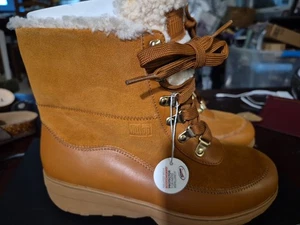 FitFlop Mukluk III Leather Ankle Boots Shoes 7.5 Light Tan NEW Without Box - Picture 1 of 6