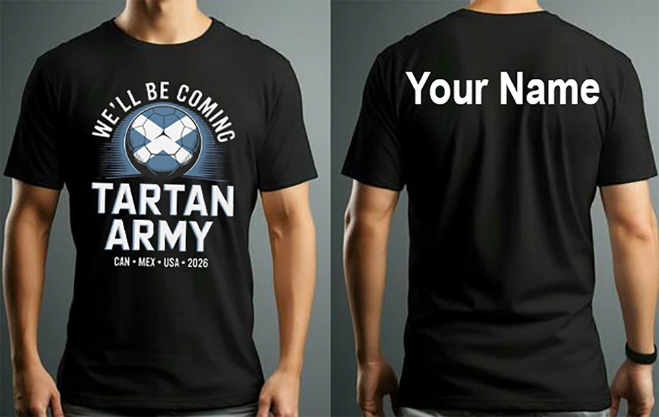 Tartan Army We'll Be Coming Scottish Soccer Adult T-Shirt Scotland World Cup
