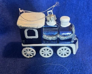  BLAUER KUNSTSTOFFZUG CHRISTBAUMSCHMUCK  - Bild 1 von 9